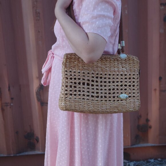 Vintage Raffia Ladies Handbag Made In Italy - Picture 2 of 10